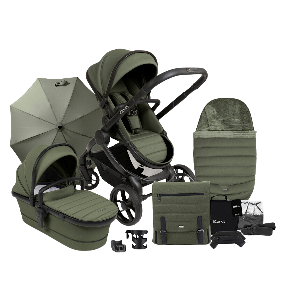 iCandy Peach 7 Stroller and Bassinet Complete Bundle-Ivy