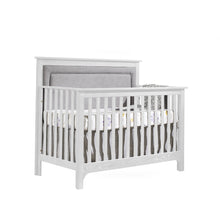 Load image into Gallery viewer, Emerson “5-in-1” Convertible Crib with Channel Tufted Upholstered Headboard Panel in Talc - NEST - Baby Lavish